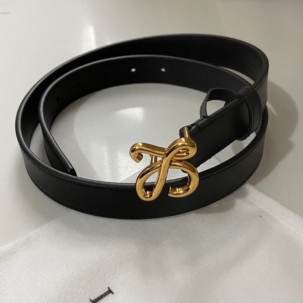 Loewe Black Belt With Gold Tone Buckle